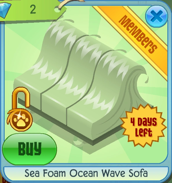 Sea Foam Ocean Wave Sofa Animal Jam Classic Wiki Fandom