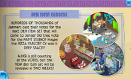 The announcement that the vote has ended for the January 2015 contest.
