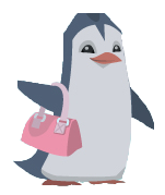 Penguin art pink purse