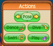 The toolbar for ocean actions