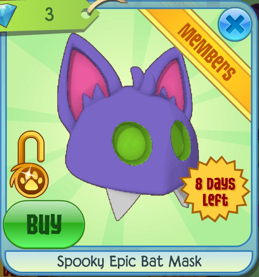 Spooky Epic Bat Mask Animal Jam Classic Wiki Fandom