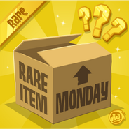 The Daily Explorer Rare Item Monday announcement with a yellow background.