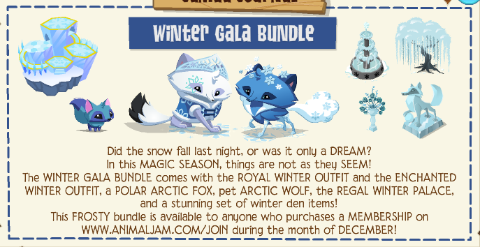Winter Gala Bundle Animal Jam Classic Wiki Fandom