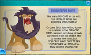 Lions were announced to be leaving Jamaa for a period.