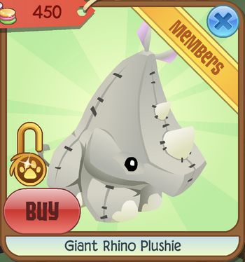 Giant Rhino Plushie | Animal Jam Classic Wiki | Fandom