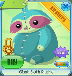 Giant Sloth Plushie Animal Jam Classic Wiki Fandom