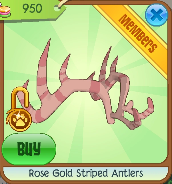 Rose Gold Striped Antlers Animal Jam Classic Wiki Fandom