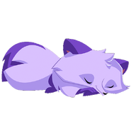 Arctic Fox art purple sleep