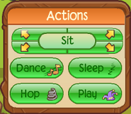 The toolbar for the land actions