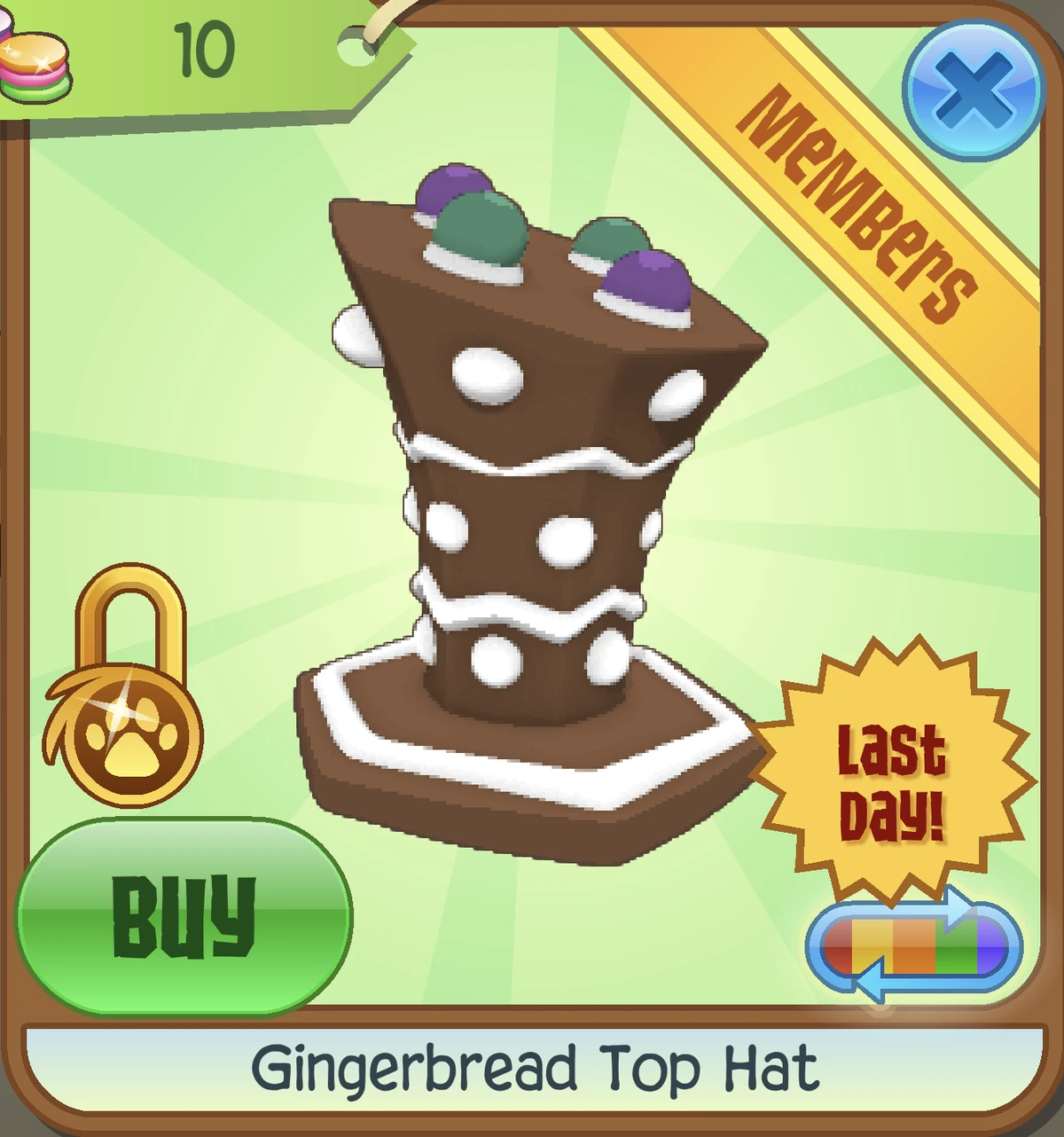 Gingerbread Top Hat (Members) Animal Jam Classic Wiki Fandom