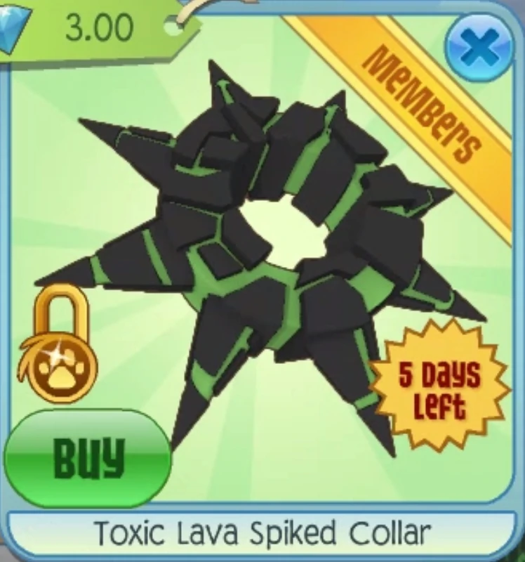 Toxic Lava Spiked Collar Animal Jam Classic Wiki Fandom