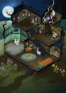 Old spooky party panorama