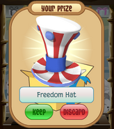 Winning the freedom hat from the claw machine