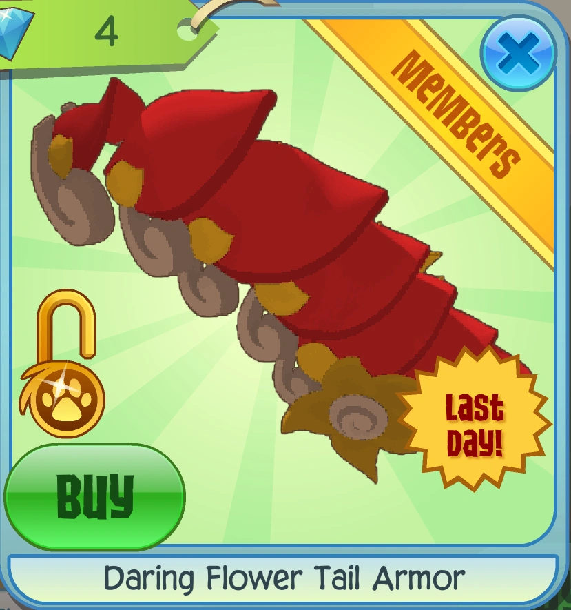 Daring Flower Tail Armor Animal Jam Classic Wiki Fandom