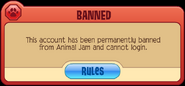 The notification for when you get banned in-game.