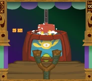 A golden Phantom being dunked underwater