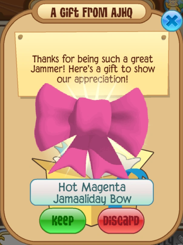 Hot Magenta Jamaaliday Bow Animal Jam Classic Wiki Fandom