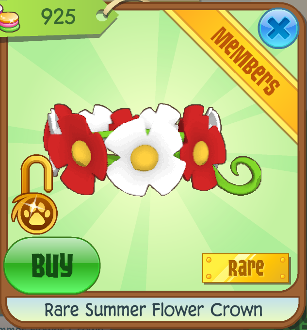 Rare Summer Flower Crown Animal Jam
