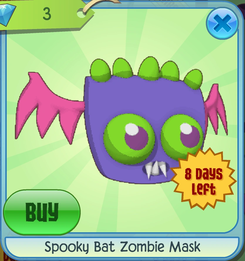 Spooky Bat Zombie Mask Animal Jam Classic Wiki Fandom