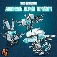 An advertisement for the Ancient Alpha Armor sale in The Daily Explorer.