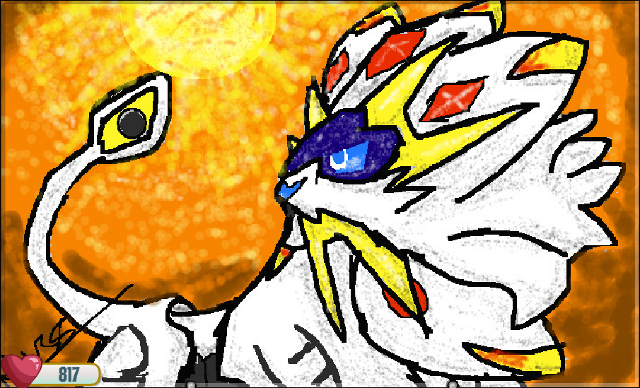lunala and solgaleo (pokemon) drawn by spaded-square