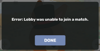 Lobby unable to join