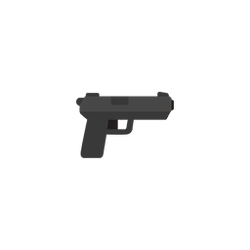 Pixel art revólver pistola jogo com fundo branco