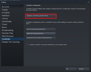 Steam controller settings