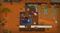 Left room and left entry in Giant Emu Ranch with the skeleton of a Giant Emu.