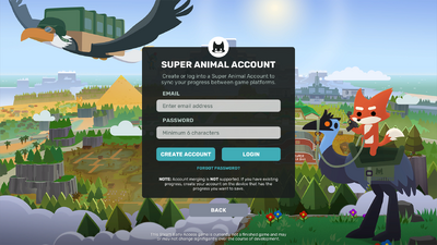 Super Animal Account popup