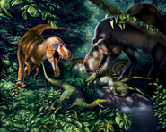 Illustration of Nanotyrannus and T-Rex