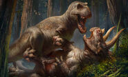 Dinosauria-t-rex-vs-triceratops-premium-art-print-feature-500556-1