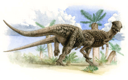 Illustration of Pachycephalosaurus ramming another