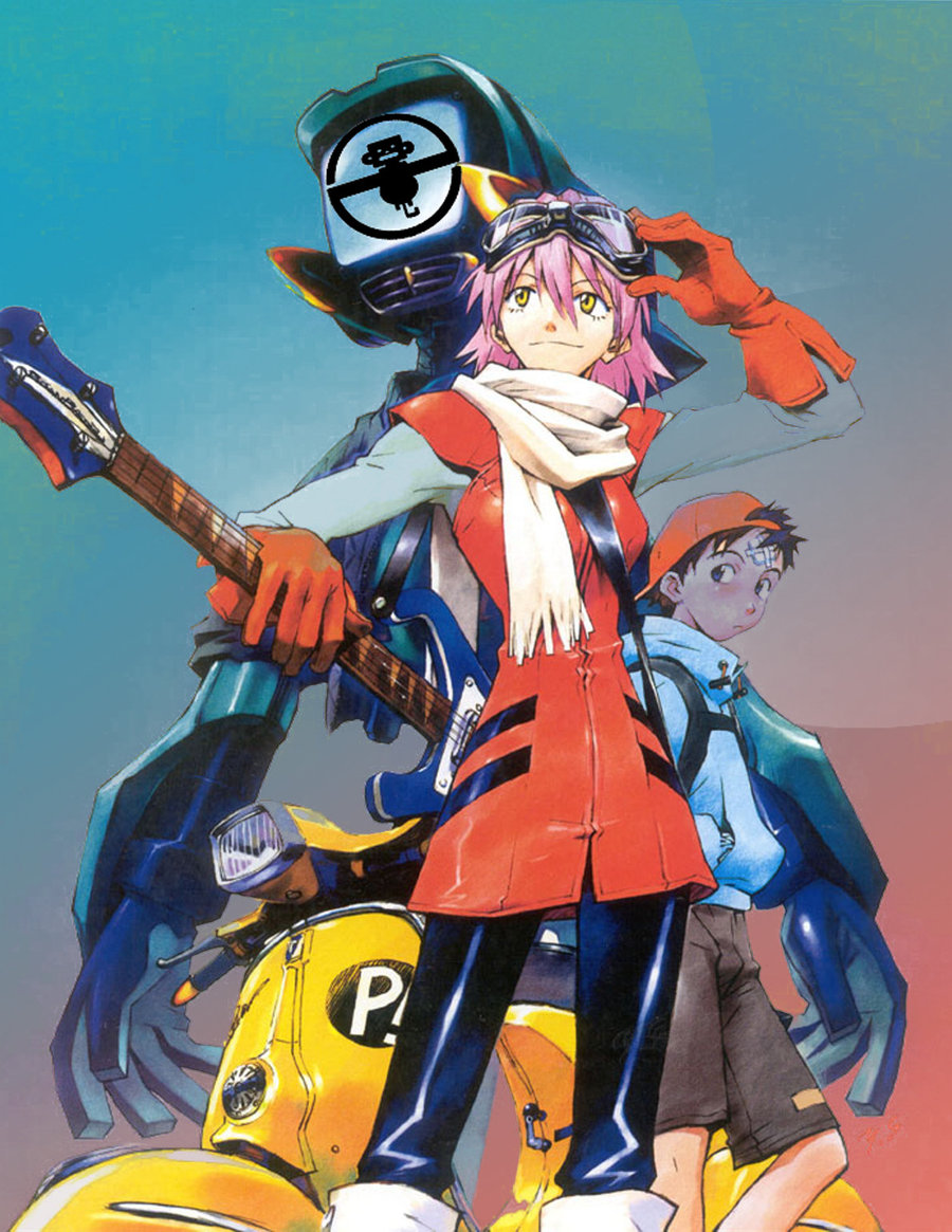 Amazon.com: FLCL Anime Poster Print Art Haruhara Haruko Fooly Cooly Manga  Guitar Characters 16x20 Inches: Posters & Prints