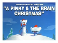 Promotional card for "A Pinky and the Brain Christmas"