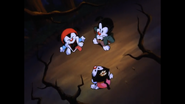 Wakko screams upon hearing that they’ll face a fate worse than death: another song by Dot.