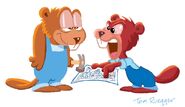 Art of Bossy Beaver and "Slacker" by Tom Ruegger, sourced from his Cartoonatics blog. A comment by him indicates that these are different beavers entirely, though they do share similarities to the scrapped characters.