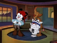 Wakk Skylicker with the robot mice.