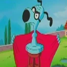 Perro Trueno luego de que los hermanos Warner le quitaran su pluma que le daba los poderes y fuera aplastado por un yunque 