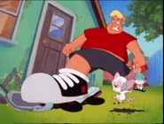 Rudy smashes the Brain's device