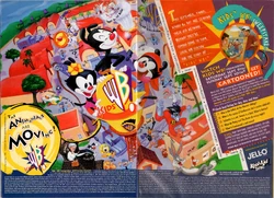 Yakko, Wakko, and Dot claim center stage in the print advertisement for Kids' WB!'s first season (1995-96).