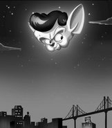 The Honeymooners-esque moon shot with Brain's head.