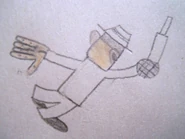 Background Singer swinging with his microphone grapple gun