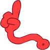 Red Sticky Hand (Pointing Up)