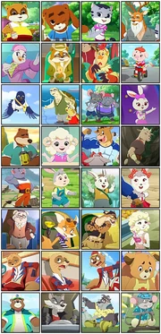 Characters from Clever Raccoon Dog