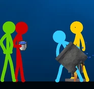 Blue about to flip his cauldron.