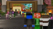The Stoplights--Red, Yellow, and Green--cheering Blue's Bedwars victory.