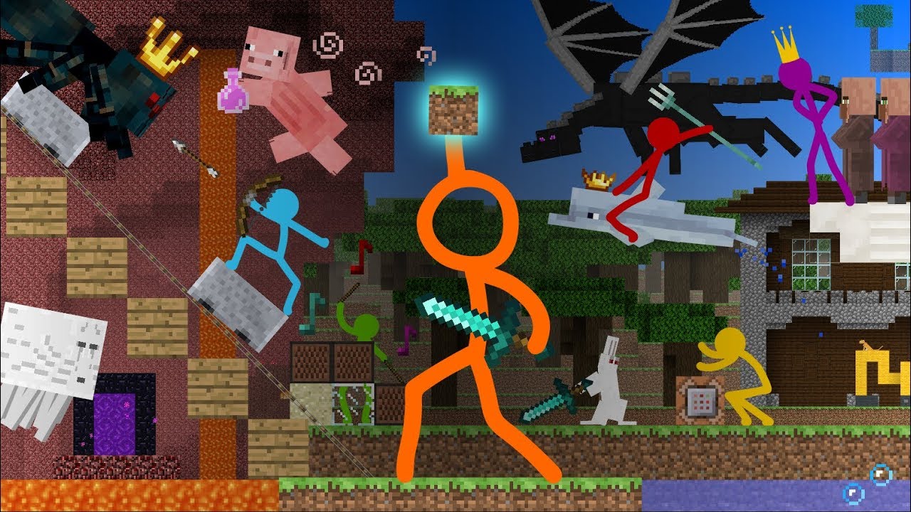 Stickman vs Minecraft Stickman ~ TNT TRAP for Red Stickman 