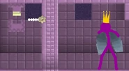 Purple seeing the Shulker.