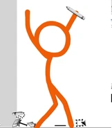 The Second Coming with his arms up.